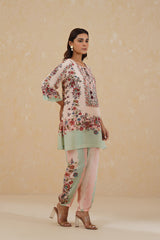 Dariya Floral Matching Kurta Pant set for women