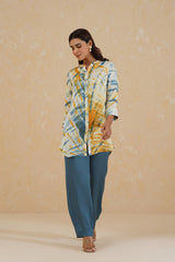 Mustard Teal Ombre Co-ord Set- Inchingindia