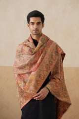 Mehrab Jamawar Paisley Shawl (Beige)