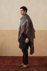 Black Zari Jamawar Border Shawl — Festive Corporate Gift