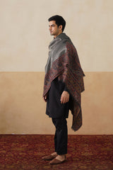 Black Zari Jamawar Border Shawl