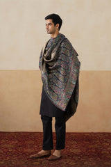 Royal Navy Kani Zari Reversible Shawl — Luxury Wedding Gift