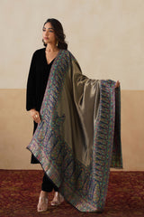 Royal Navy Kani Zari Reversible Shawl For Women — Luxury Wedding Gift
