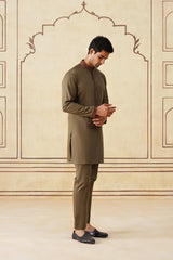 Meher Olive Embroidered Kurta & Pant