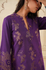 Wine Brocade Farshi Set