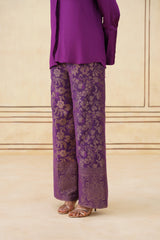 Wine Shirt with Brocade Pants