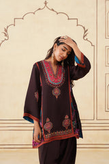 Meher Chocolate Contrast Printed Set