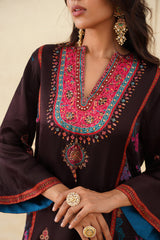 Meher Chocolate Contrast Printed Set