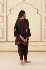 Meher Chocolate Contrast Printed Set-Inching India