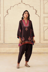 Meher Chocolate Contrast Printed Set