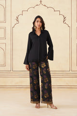 Meher Black Shirt with Brocade Pants
