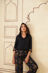 Meher Black Shirt with Brocade Pants