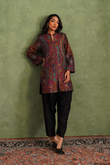 Wine Zari Kaani Set
