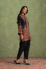 Aafreen Black Woven Set