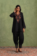 Aafreen Black Embroidered Harem Set
