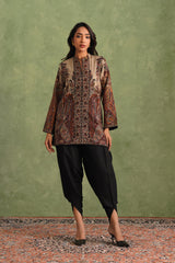 Cream Woven Dhoti Set