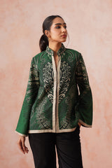 Bottle Green Woven Coat