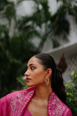 Beautiful Pink Embroidered Cape Set For Women