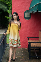 Beautiful Earth Tone Ombre Dress for women-Inching India