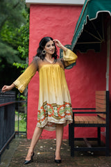 Beautiful Earth Tone Ombre Dress for women-Inching India
