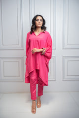 Pink Blossom Embroidered Co-Ord Set For Women