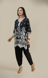 Seher Black Cutwork Suit Set