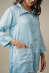 Seher Light Blue Embroidered Set