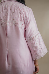 Seher Light Pink Embroidered Dhoti Set