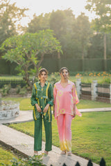Seher Green Yellow Tie & Dye Co-ord Set