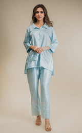 Seher Light Blue Embroidered Set