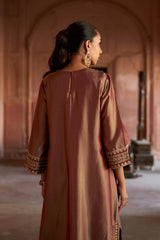 Jashn Maroon Tissue Embroidered Kaftan, maroon tissue kaftan with zari paisley embroidery, image 8 of 10