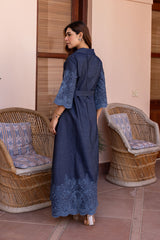 Ziya Denim Cutwork Embroidered Dress