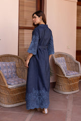 Ziya Denim Cutwork Embroidered Dress