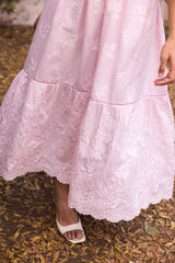 Ziya Blush Linen Embroidered Dress