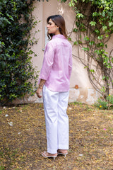 Ziya Blush Stripe Embroidered Co-ord Set