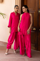 Ziya Hot Pink Cutwork Embroidered Farshi Set