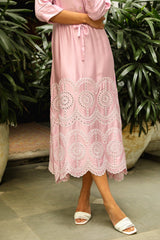PINK DELIGHT EMBROIDERED DRESS