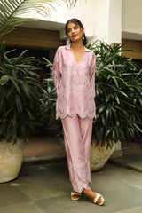 PINK DELIGHT EMBROIDERED CO-ORD SET