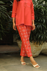 Orange Embroidered Co-ord Set