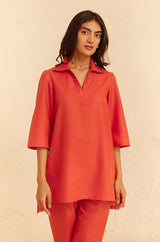 Orange Linen Co-ord Set