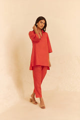 Orange Linen Co-ord Set