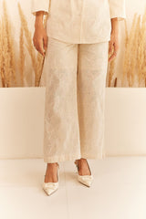 Cream Floral Cutwork Co-ord Set