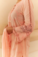 Gul Peach Embroidered Women's Suit Set