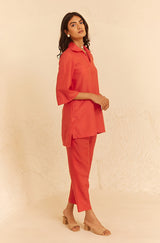 Orange Linen Co-ord Set