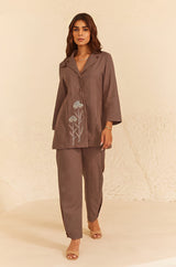 Brown Linen Coat