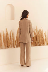 Beige Linen Coat