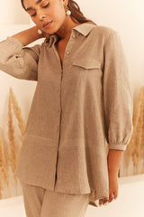 Beige Linen Shirt