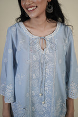 POWDER BLUE EMBROIDERED CO-ORD SET