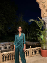 FLOWY BOTTLE GREEN CO-ORD SET