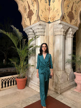 FLOWY BOTTLE GREEN CO-ORD SET